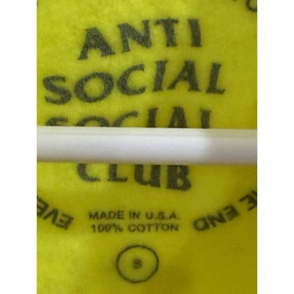 Anti Social Social Club Hoodie Traffic Yellow (ASSW338) Men's Size Small - Picture 5 of 5